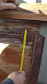 measurements from the original bulkhead, the bare wood is the water tank.